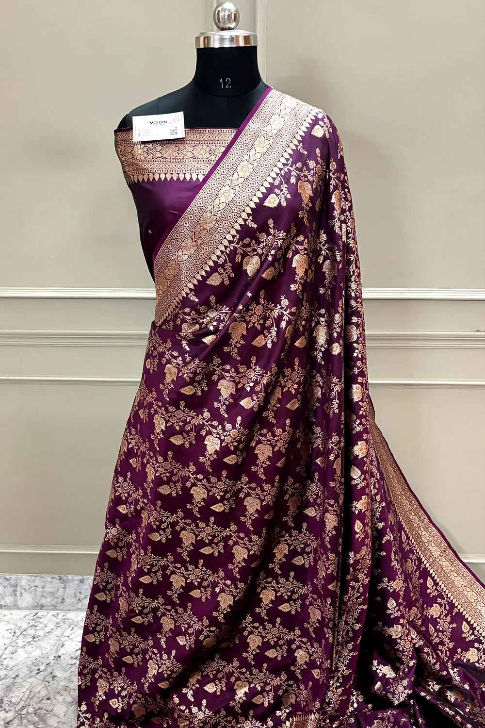 Purple Zari Banarasi Silk Saree