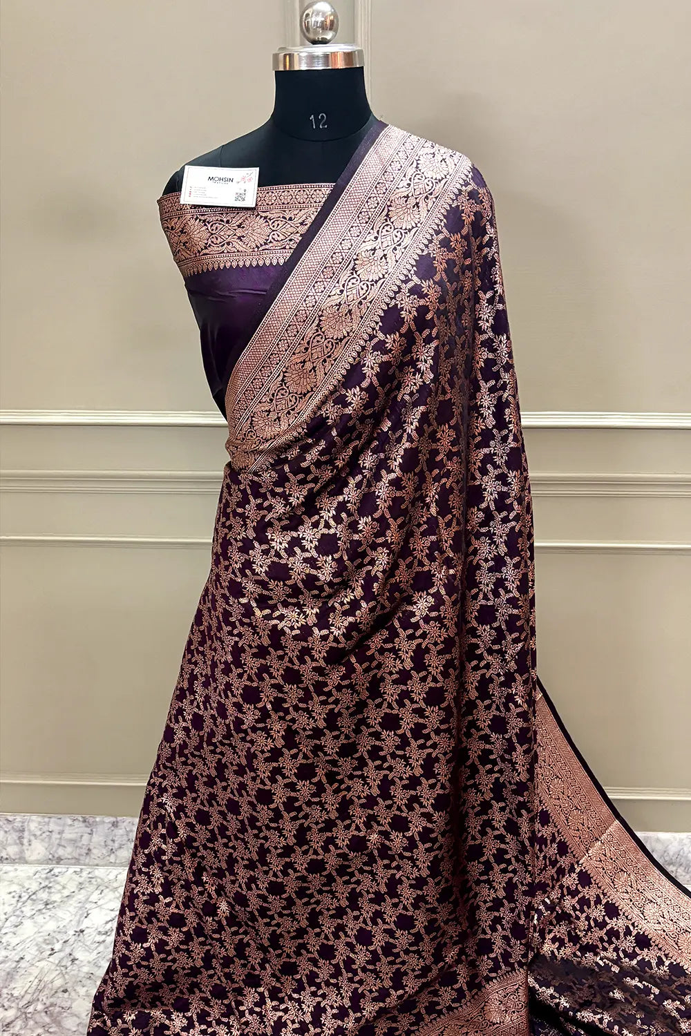 Purple Zari Banarasi Silk Saree