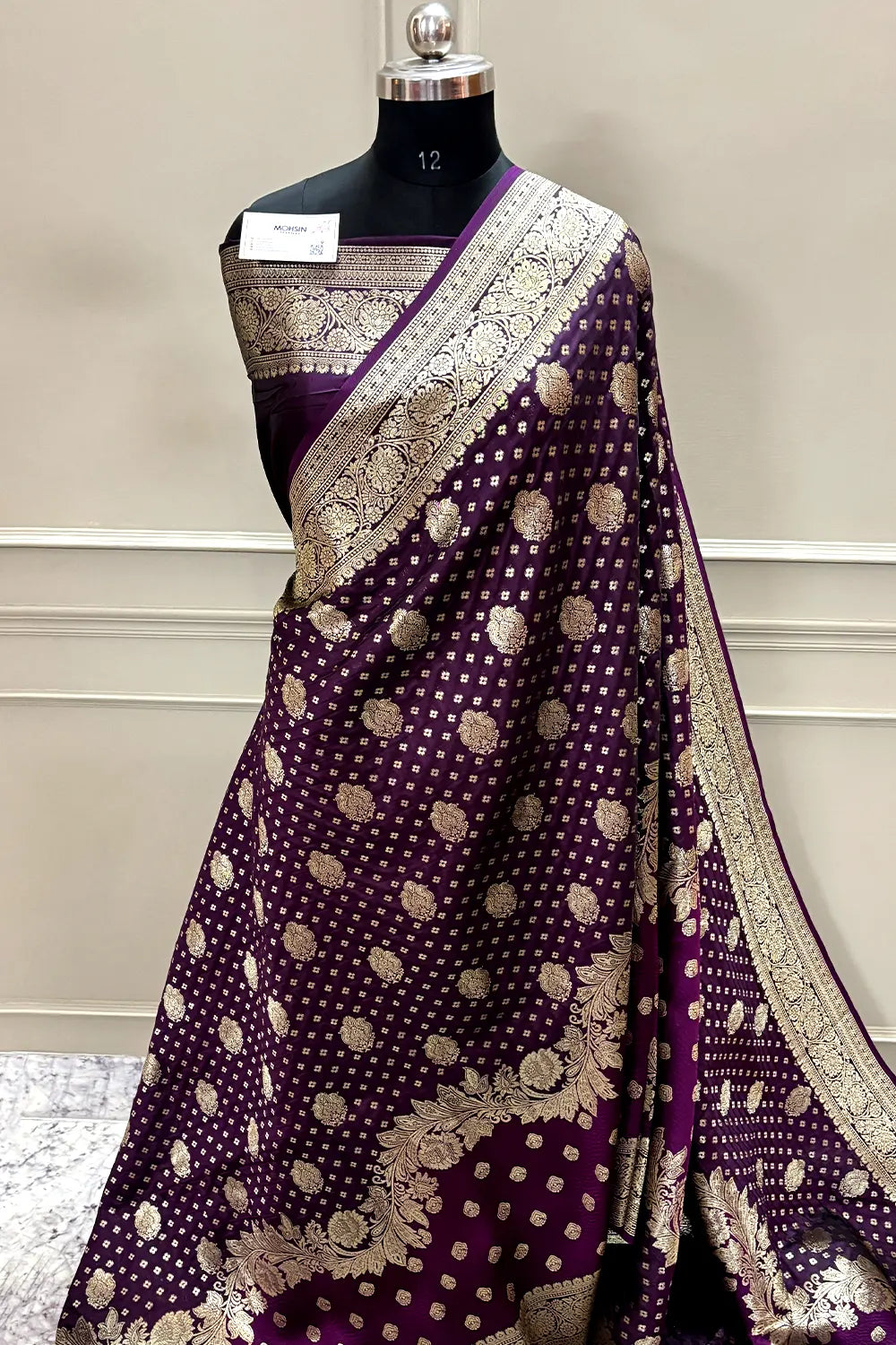Purple Zari Banarasi Silk Saree