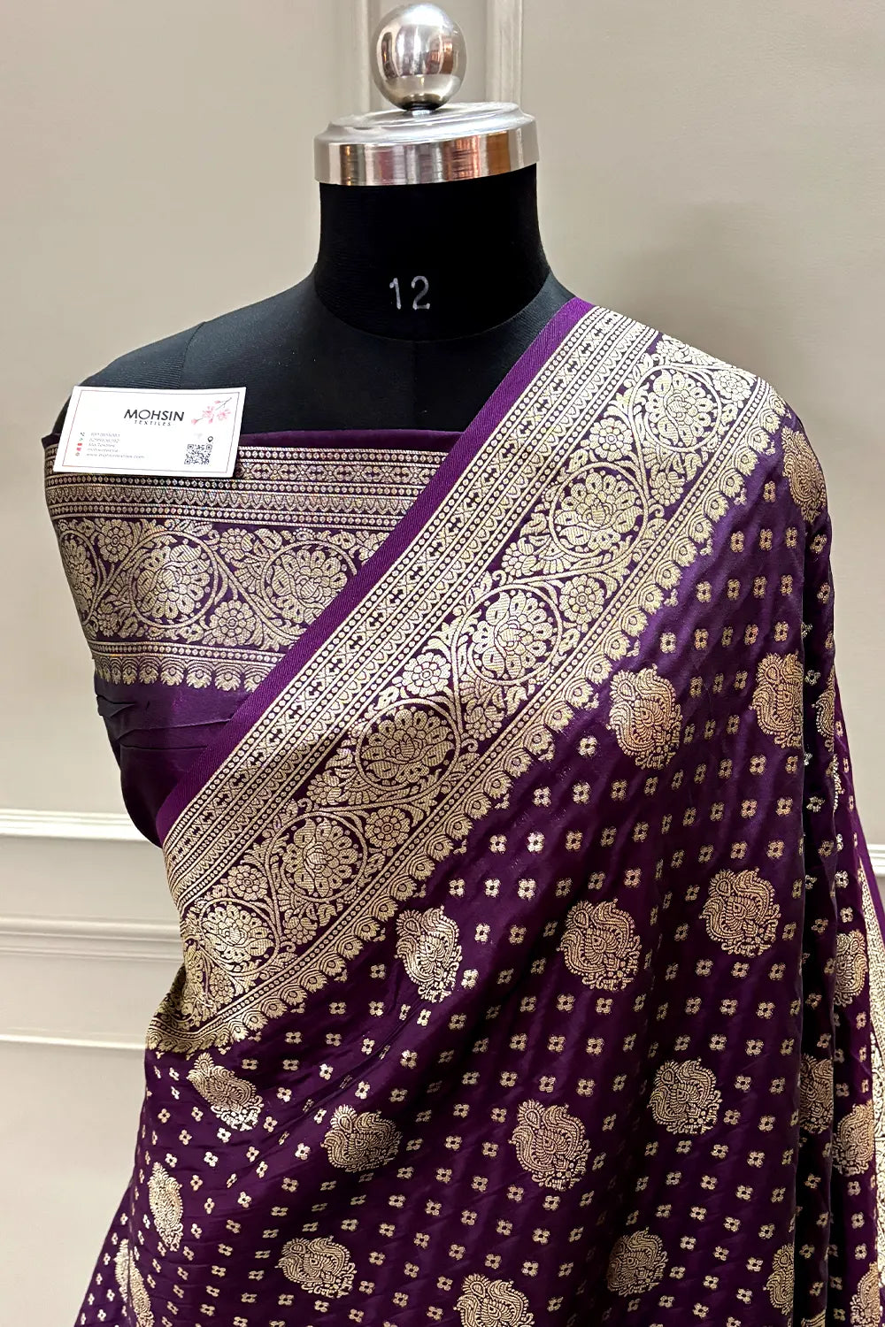 Purple Zari Banarasi Silk Saree
