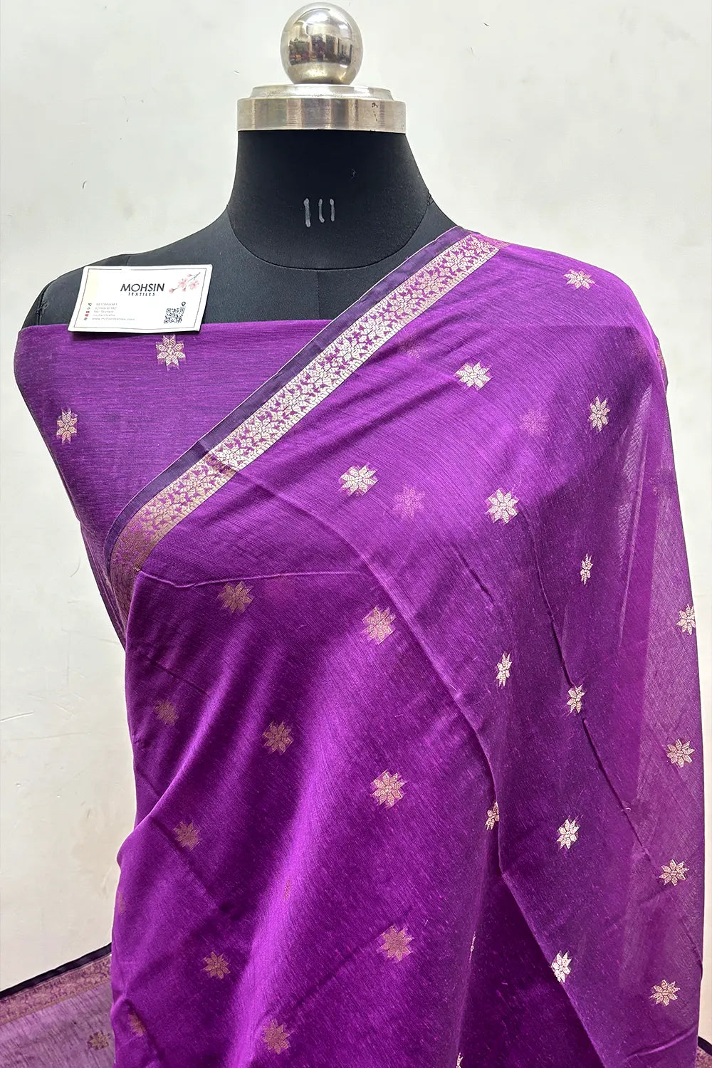 Purple Zari Banarasi Silk Saree