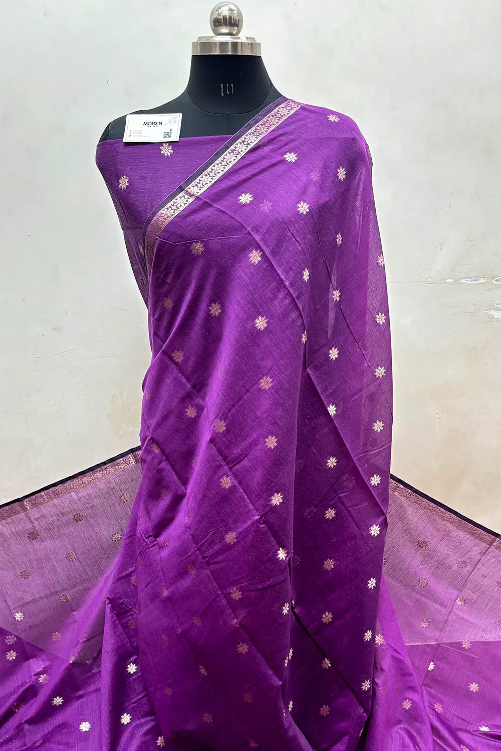 Purple Zari Banarasi Silk Saree