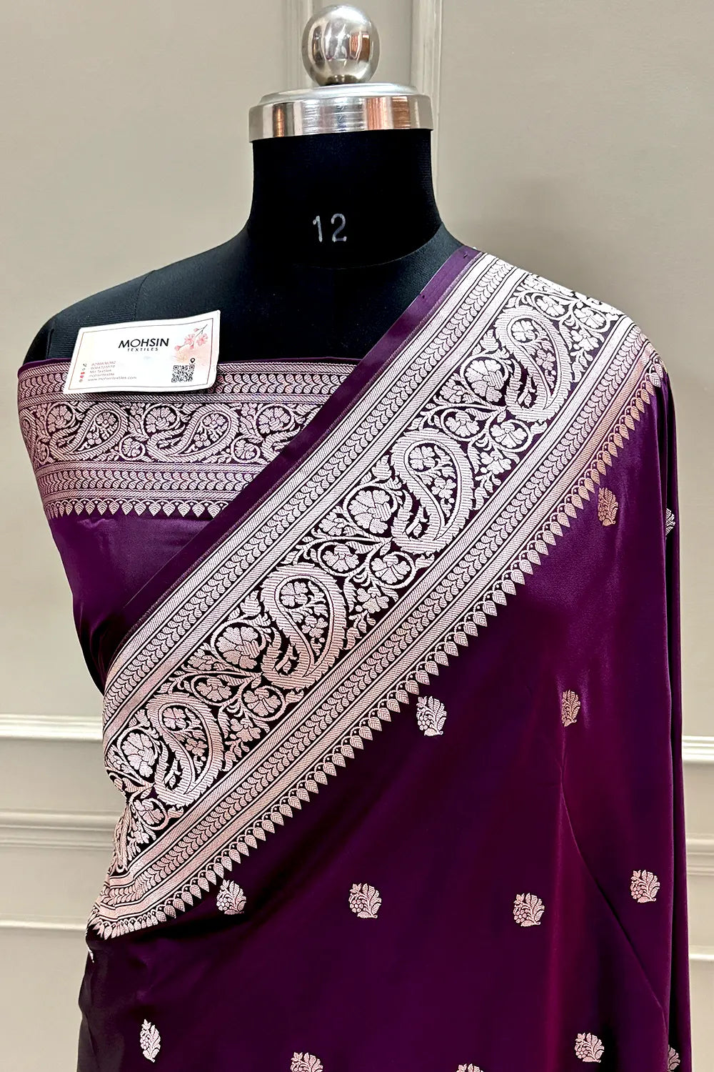 Purple Zari Katan Silk Banarasi Saree