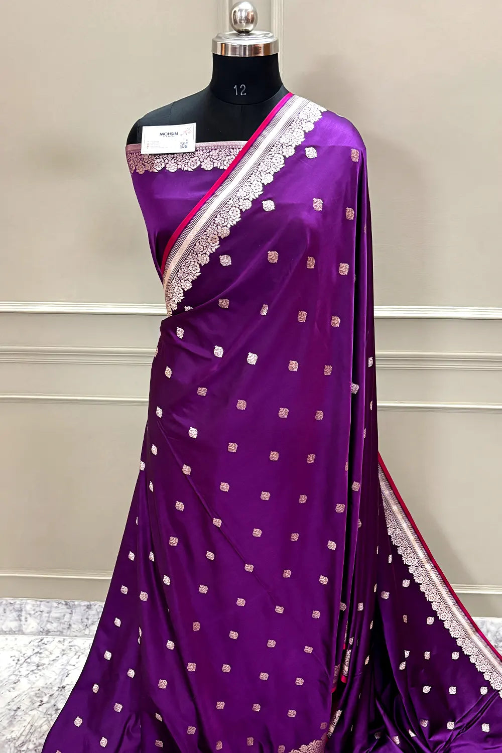 Purple Zari Katan Silk Banarasi Saree