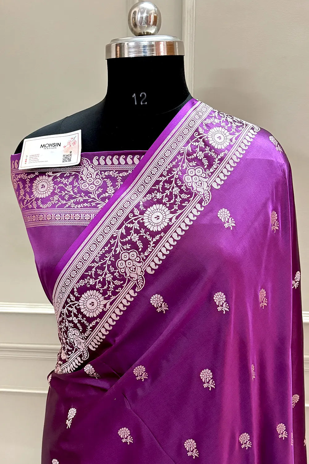 Purple Zari Katan Silk Banarasi Saree