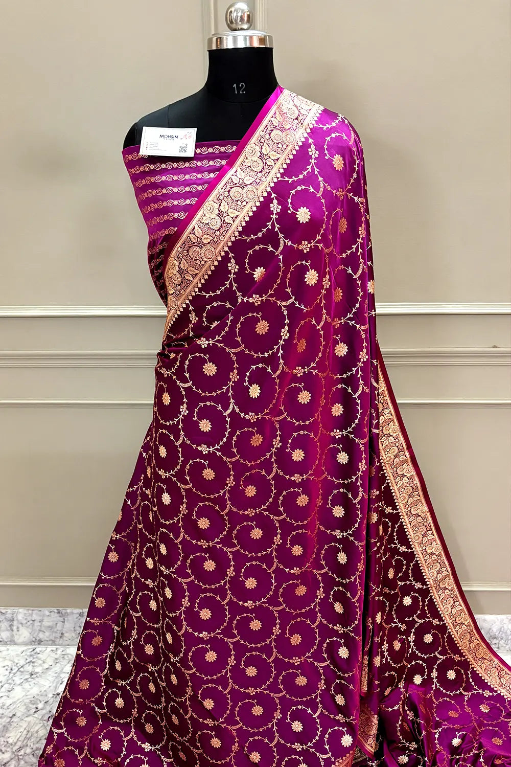 Purple Zari Katan Silk Banarasi Saree