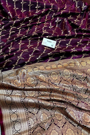 Purple Zari Katan Silk Banarasi Saree