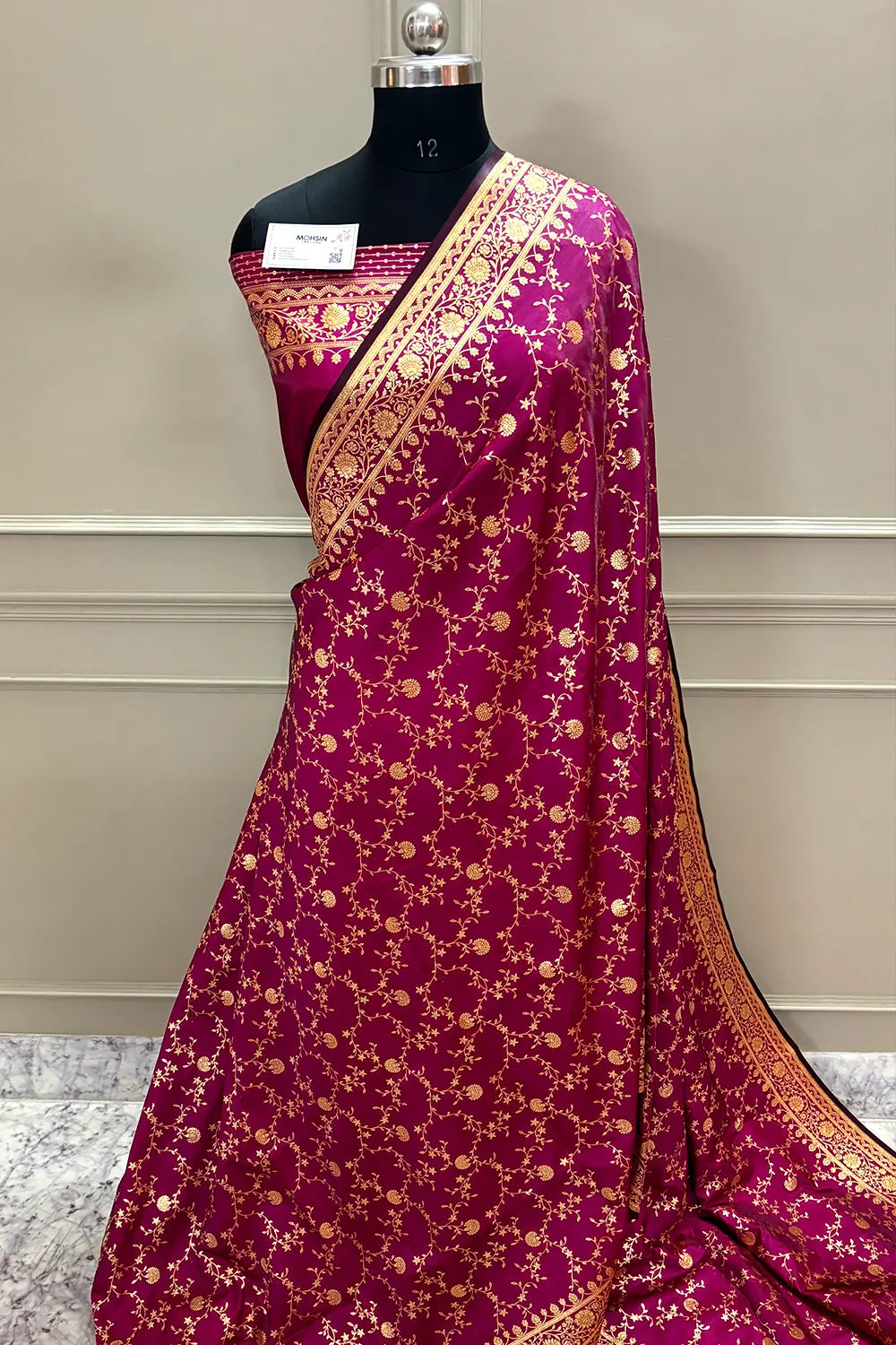Purple Zari Katan Silk Banarasi Saree