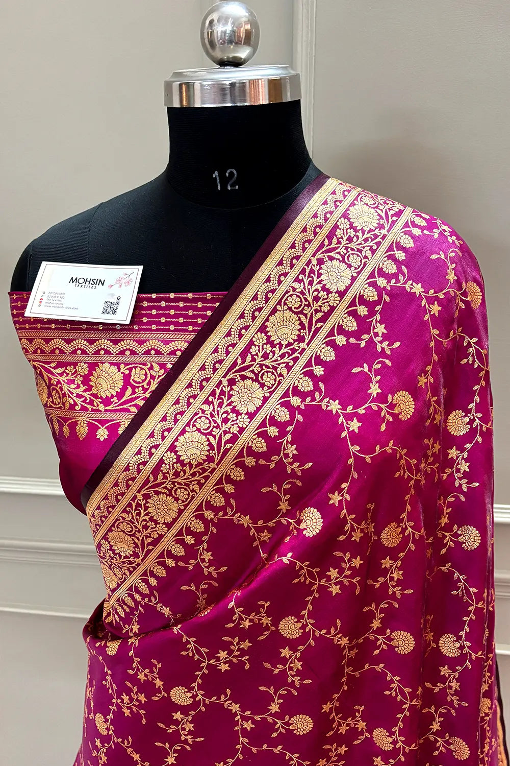 Purple Zari Katan Silk Banarasi Saree