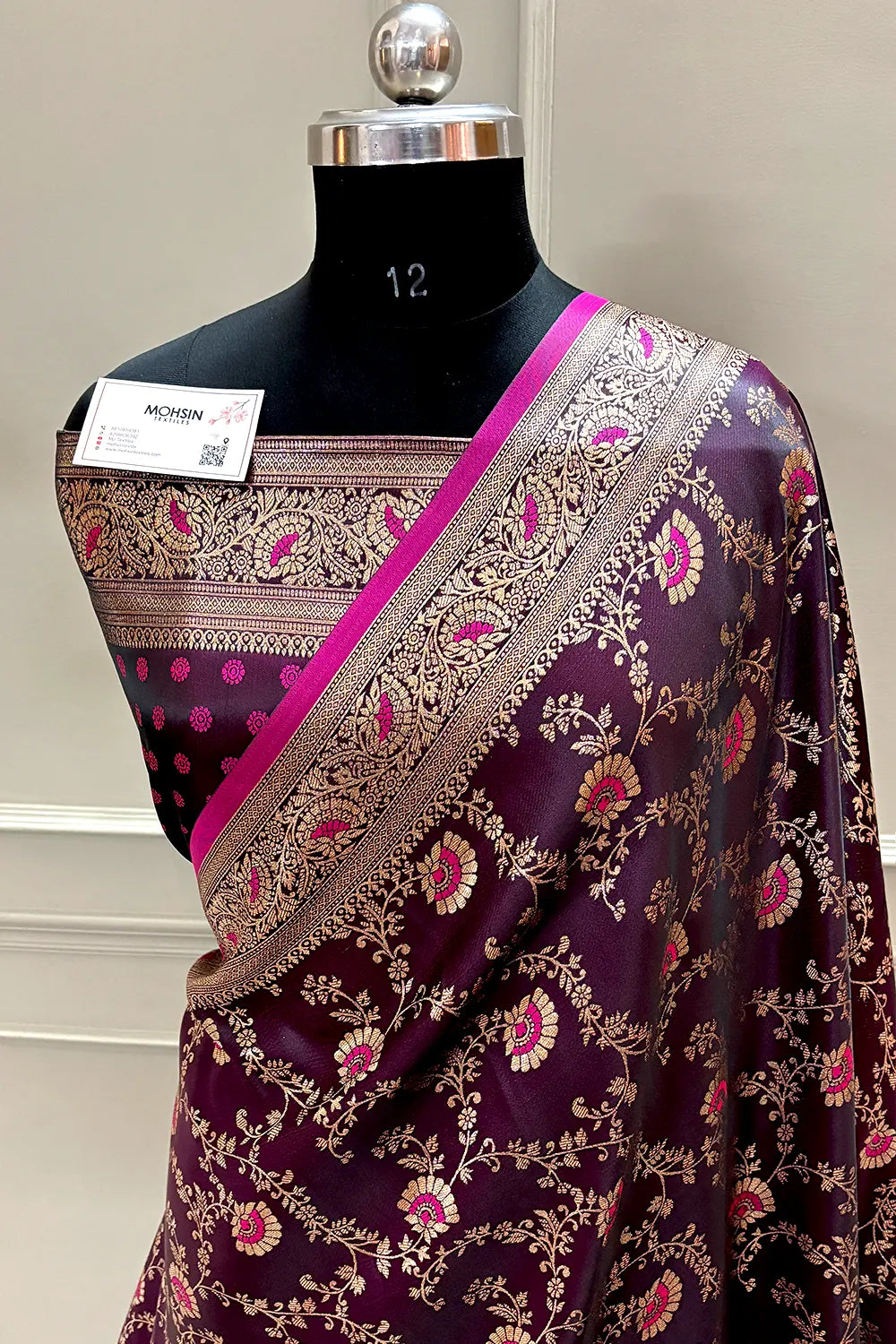 Purple Zari Katan Silk Banarasi Saree