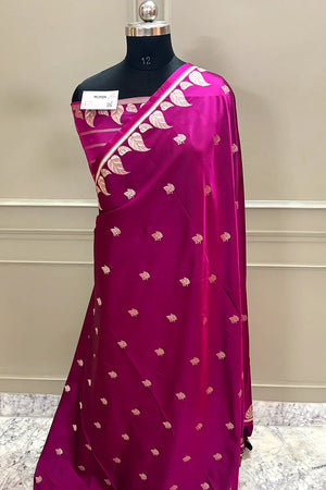 Purple Zari Katan Silk Banarasi Saree