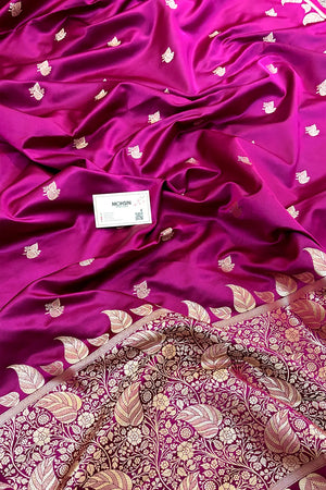 Purple Zari Katan Silk Banarasi Saree