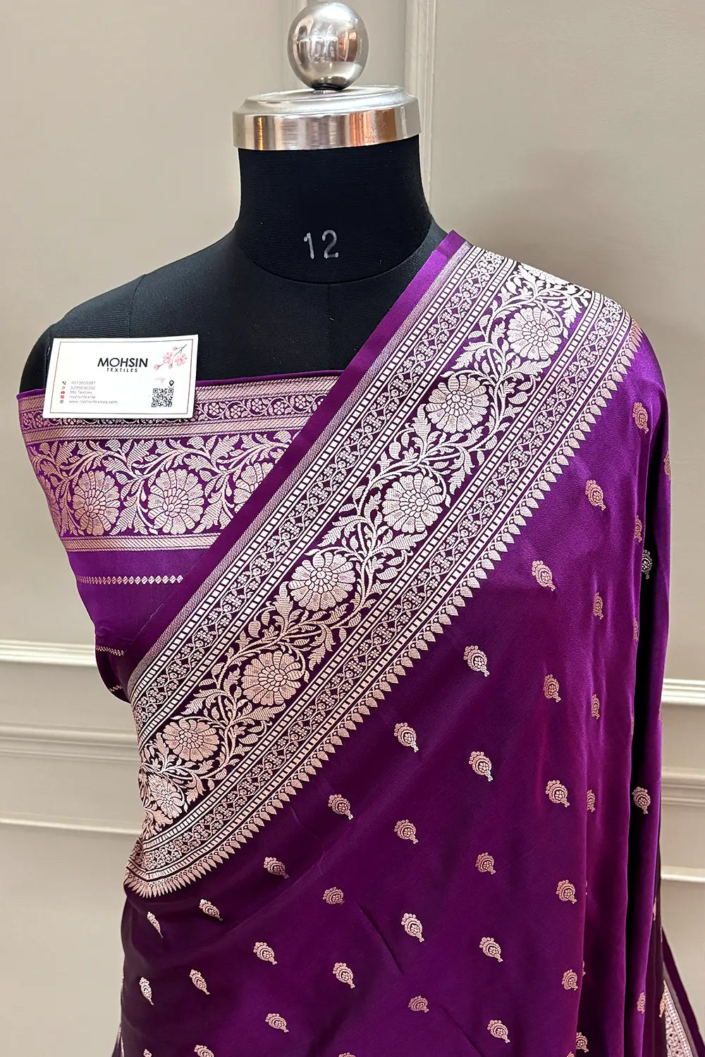 Purple Zari Katan Silk Banarasi Saree