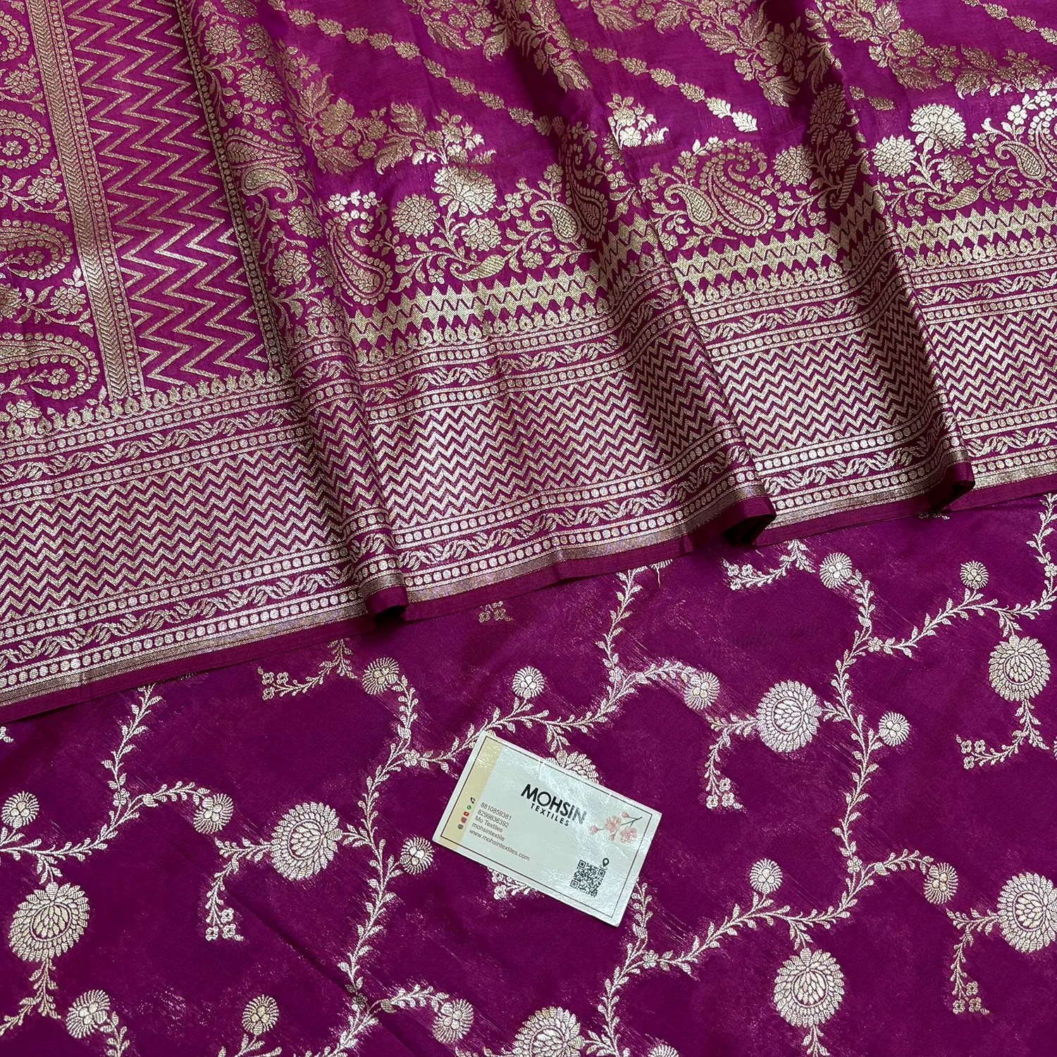 Purple Zari Katan Silk Banarasi Suit