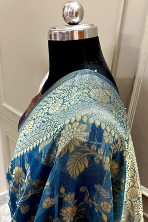 Rainbow Resham Zari Cotton Silk Banarasi Saree