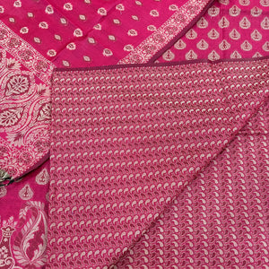 Rani Pink Surahi Buti Cotton Silk Banarasi Suit