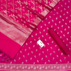 Rani Pink Zari Katan Silk Banarasi Suit
