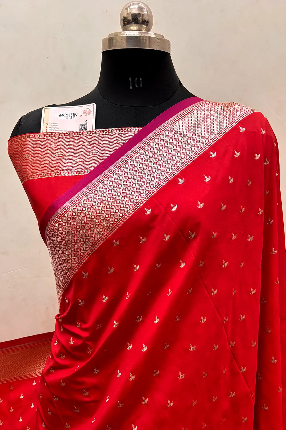 Red Diwali Ghat Katan Silk Banarasi Saree