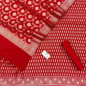 Red Dracula Buti Banarasi Silk Suit