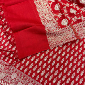 Red Dracula Buti Banarasi Silk Suit