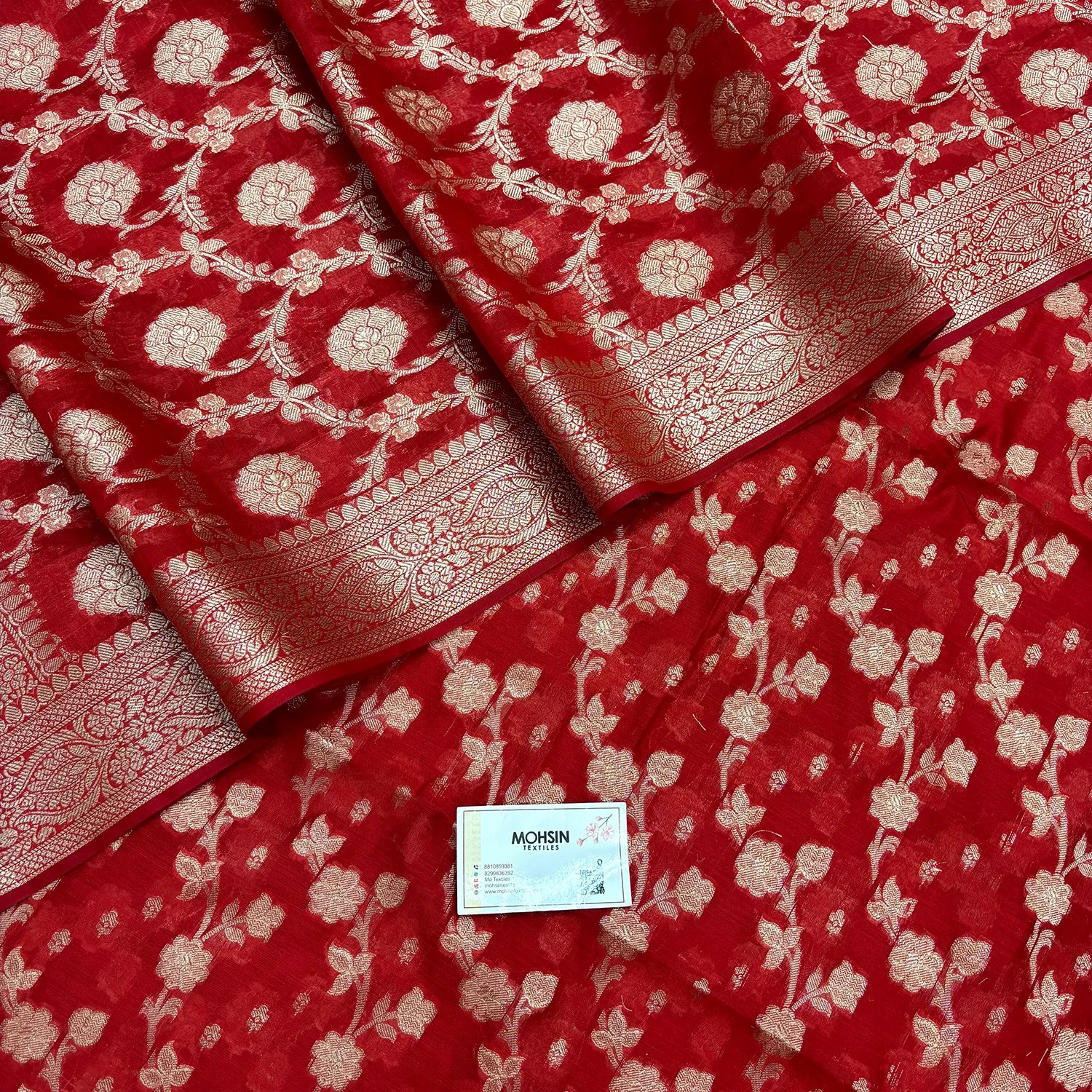 Red Dracula Jaal Banarasi Silk Suit