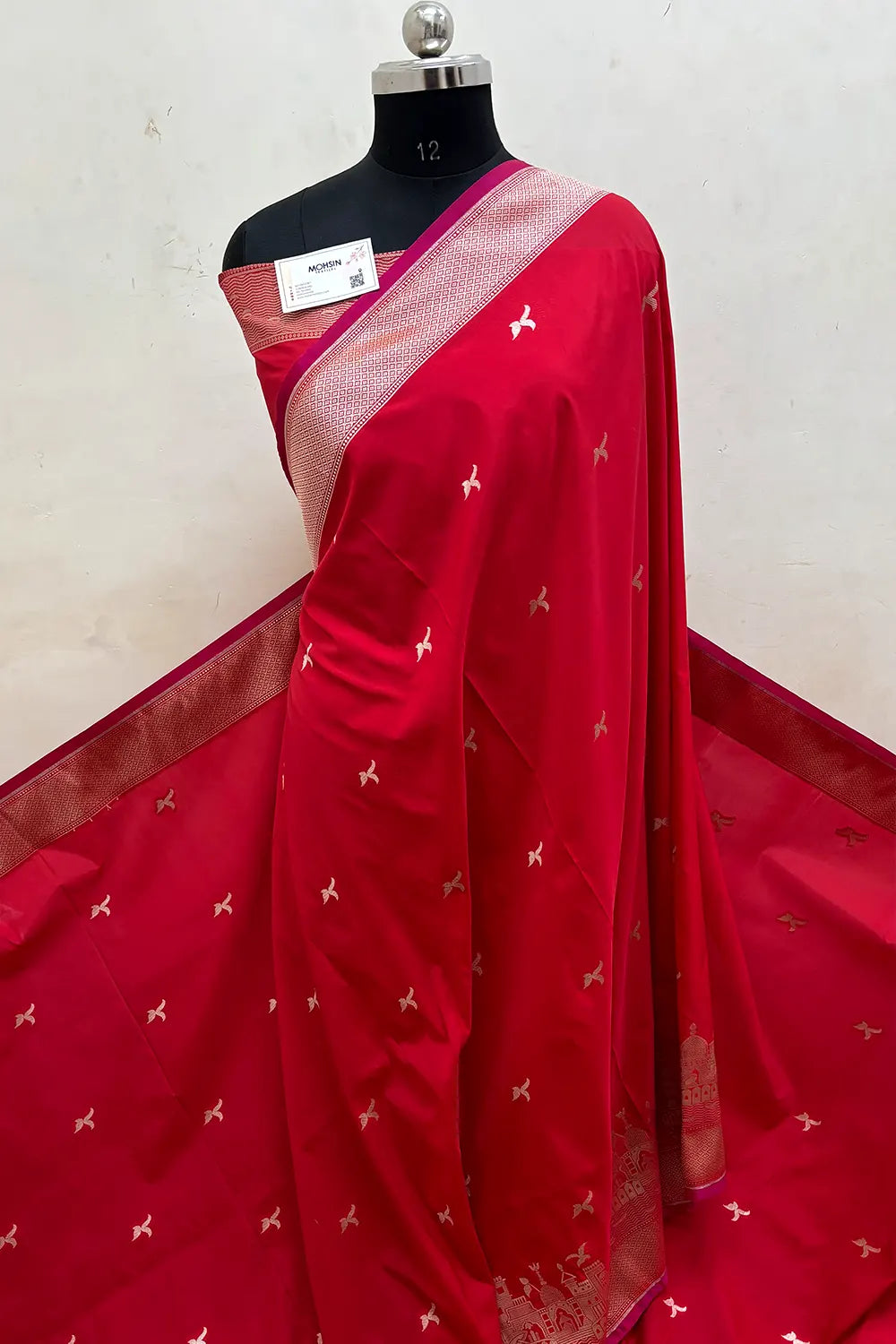 Red Ghat Katan Silk Banarasi Saree