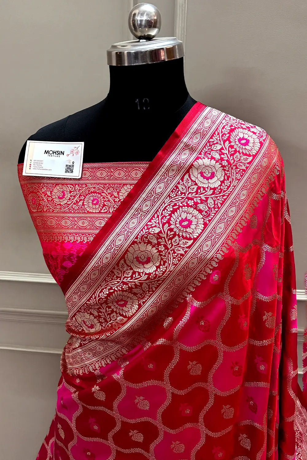 Red Ghulam Buti Katan Silk Banarasi Saree