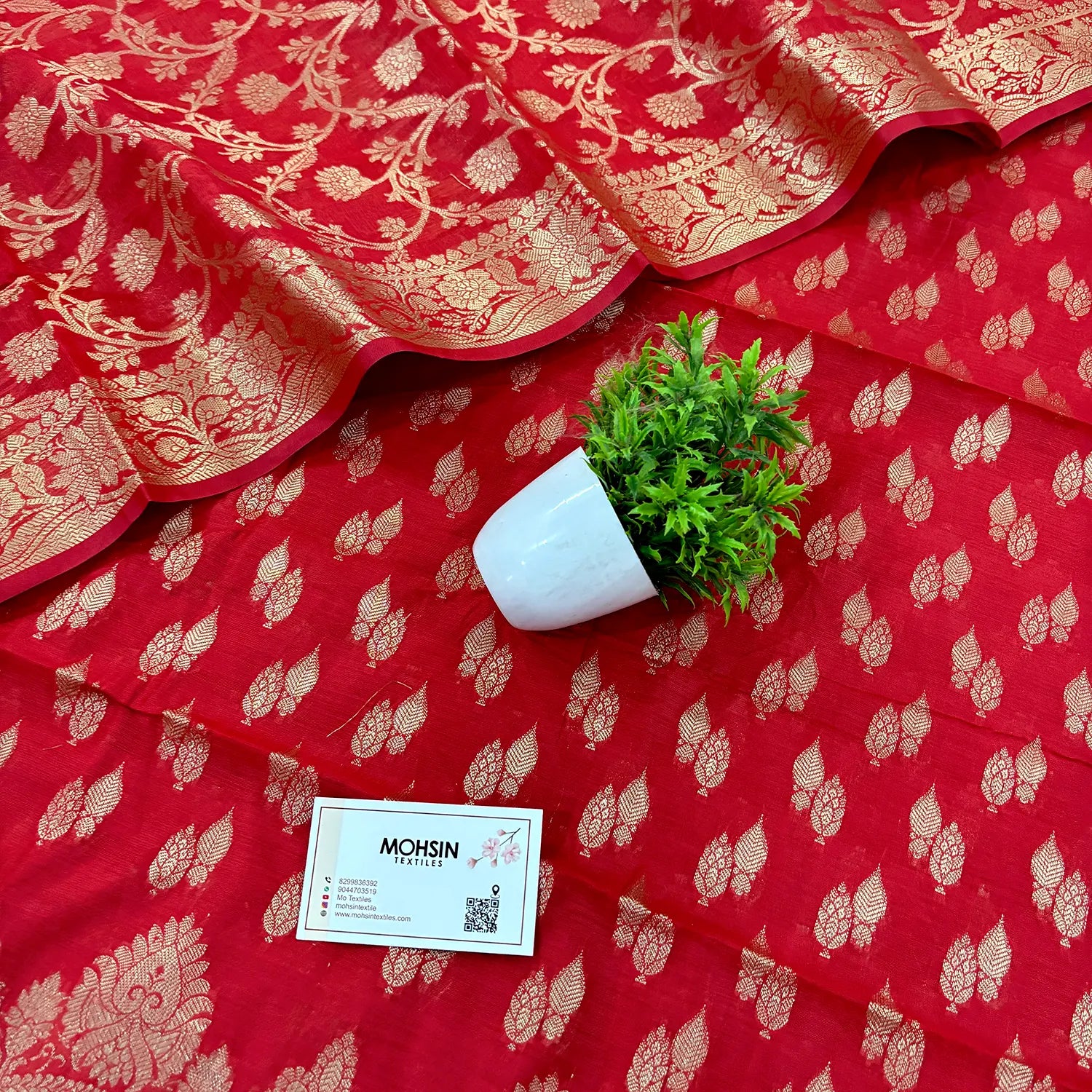 Red Golden Zari Banarasi Silk Suit