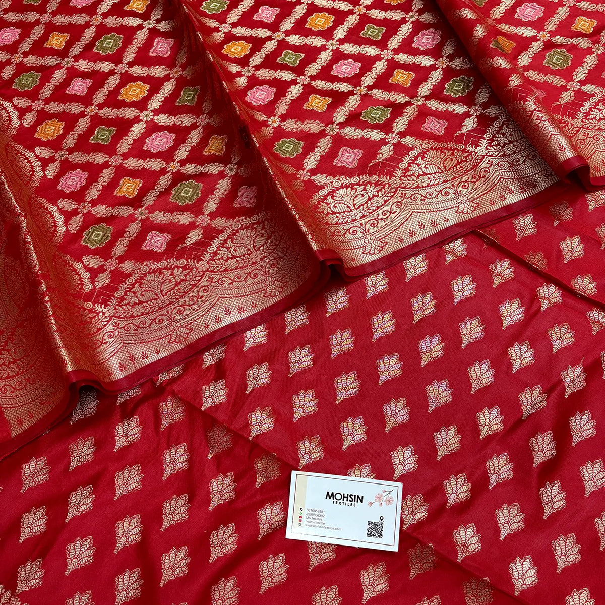 Red Golden Zari Banarasi Silk Suit