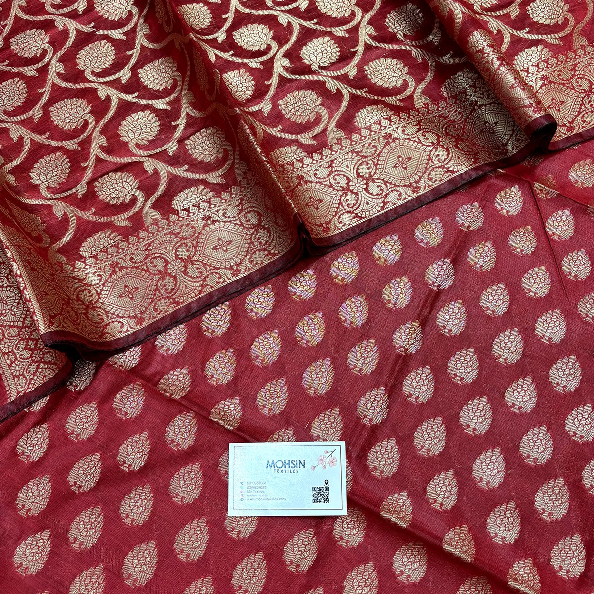 Red Kashi Sunrise Banarasi Silk Suit