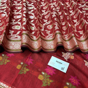 Red Resham Banarasi Silk Suit