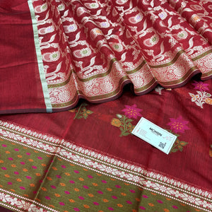 Red Resham Banarasi Silk Suit