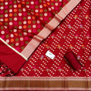 Red Resham Banarasi Silk Suit
