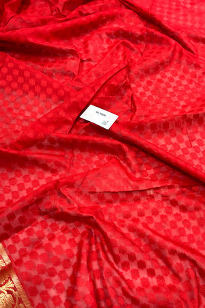 Red Resham Silk Banarasi Saree