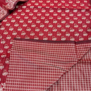 Red Resham Cotton Silk Banarasi Suit