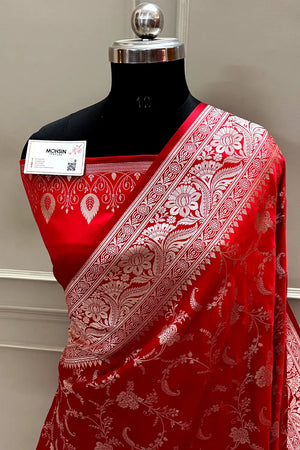 Purple Suhani Jaal Katan Mashru Silk Banarasi Saree