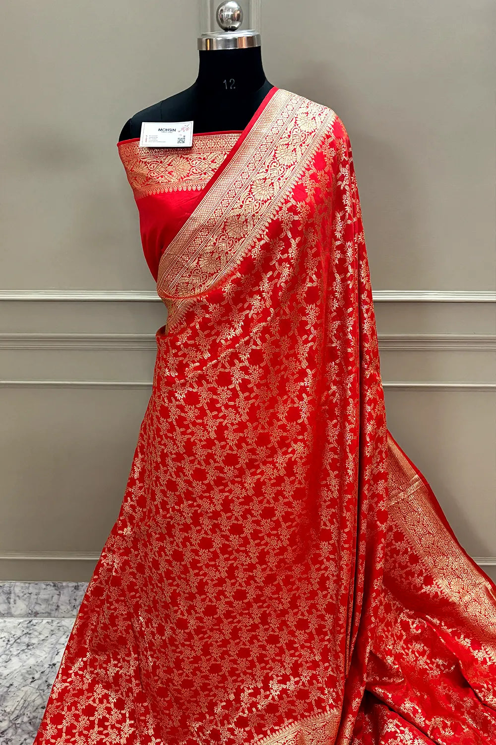 Red Zari Banarasi Silk Saree