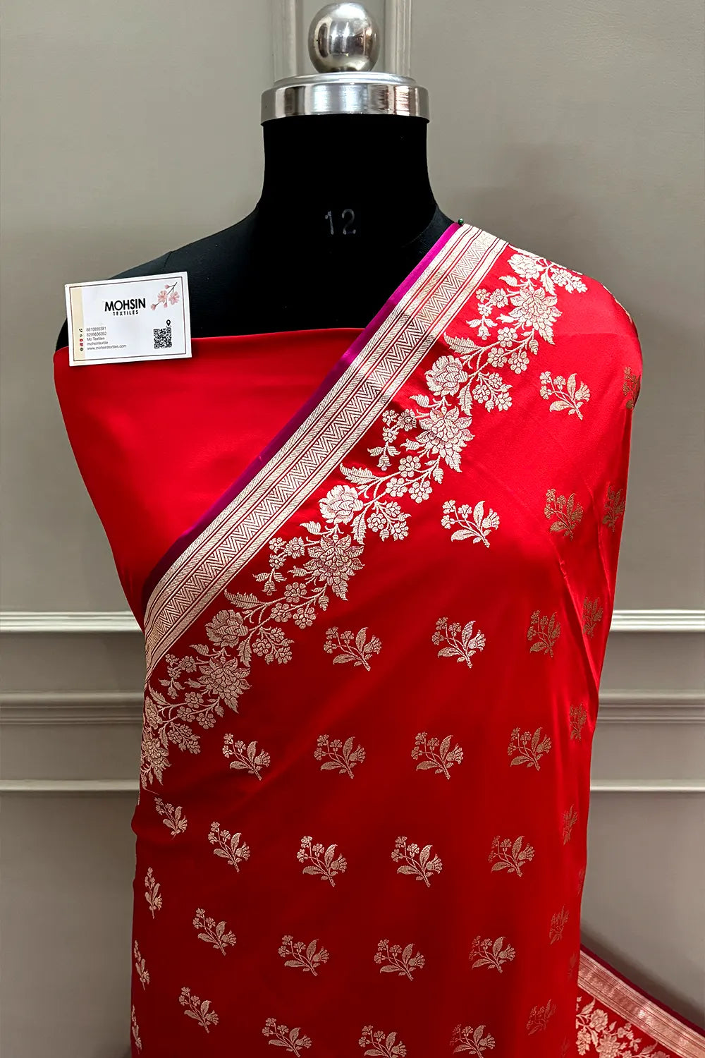 Red Zari Katan Silk Banarasi Saree