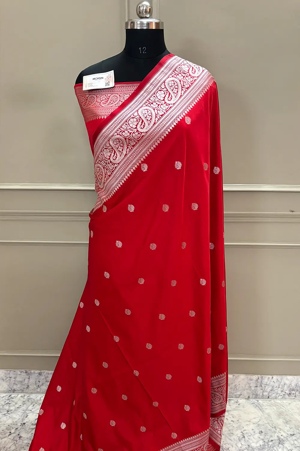 Red Zari Katan Silk Banarasi Saree