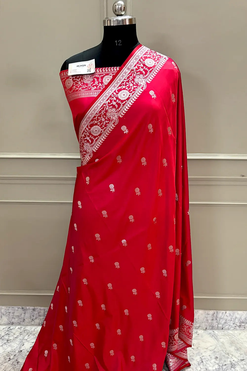 Red Zari Katan Silk Banarasi Saree