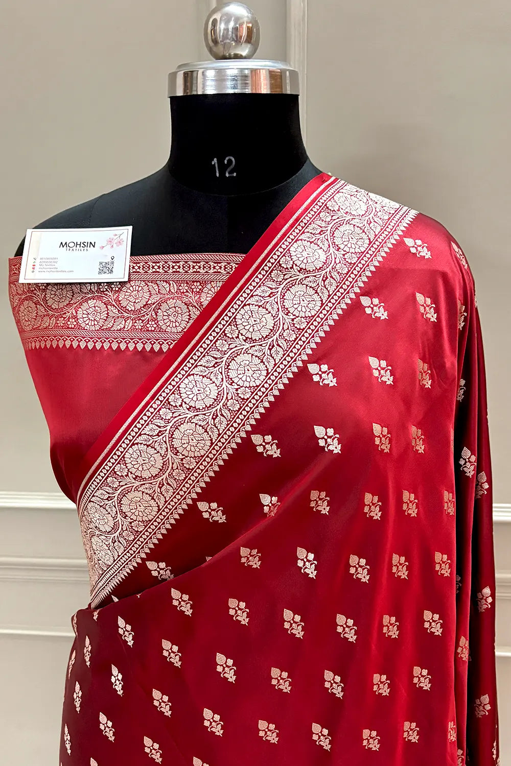 Red Zari Katan Silk Banarasi Saree