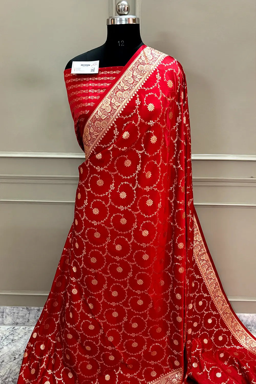 Red Zari Katan Silk Banarasi Saree