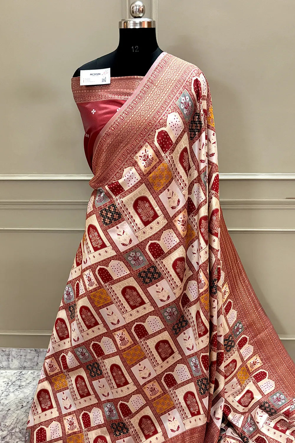 Red Zari Katan Silk Banarasi Saree