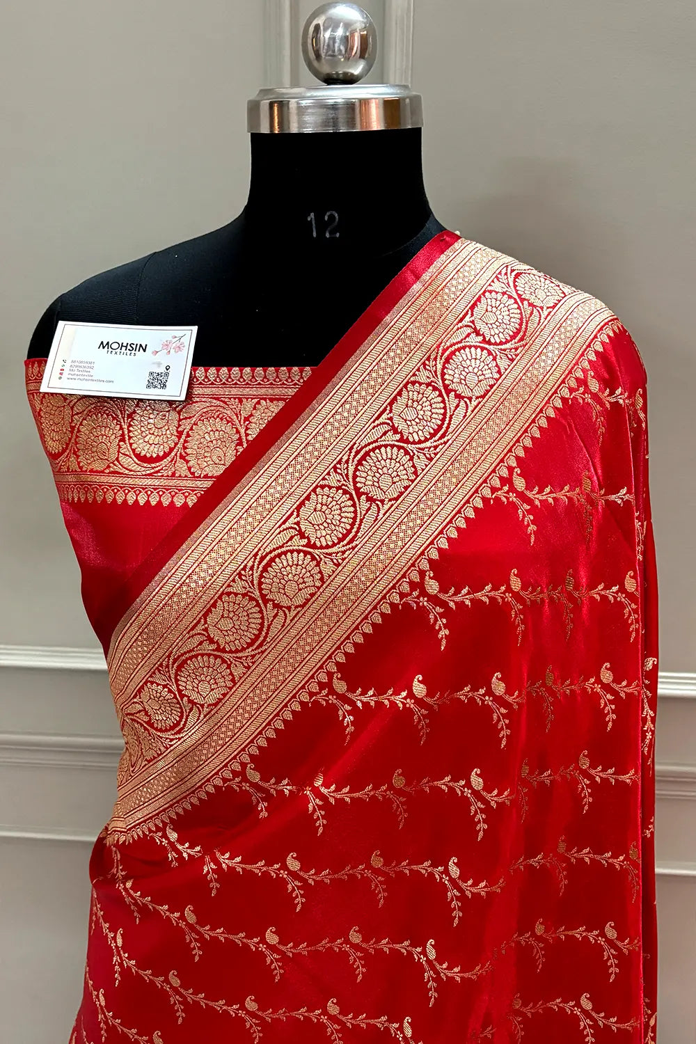 Red Zari Katan Silk Banarasi Saree