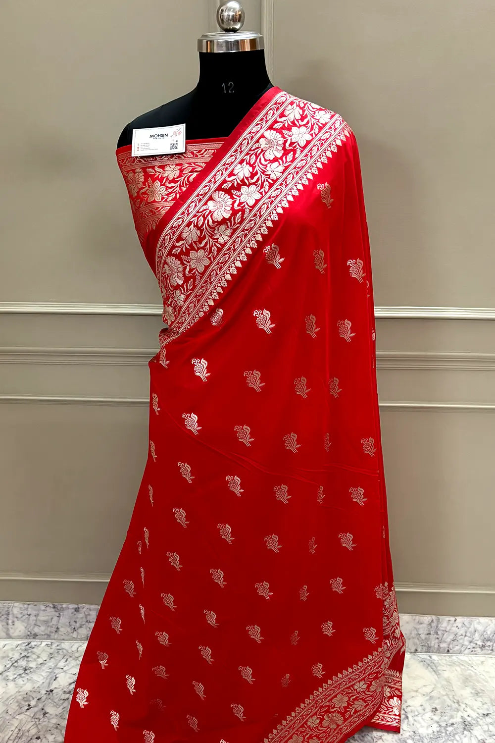 Red Zari Katan Silk Banarasi Saree