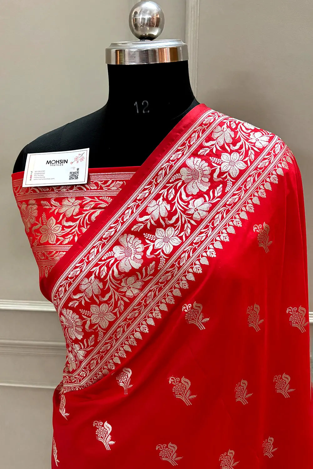Red Zari Katan Silk Banarasi Saree