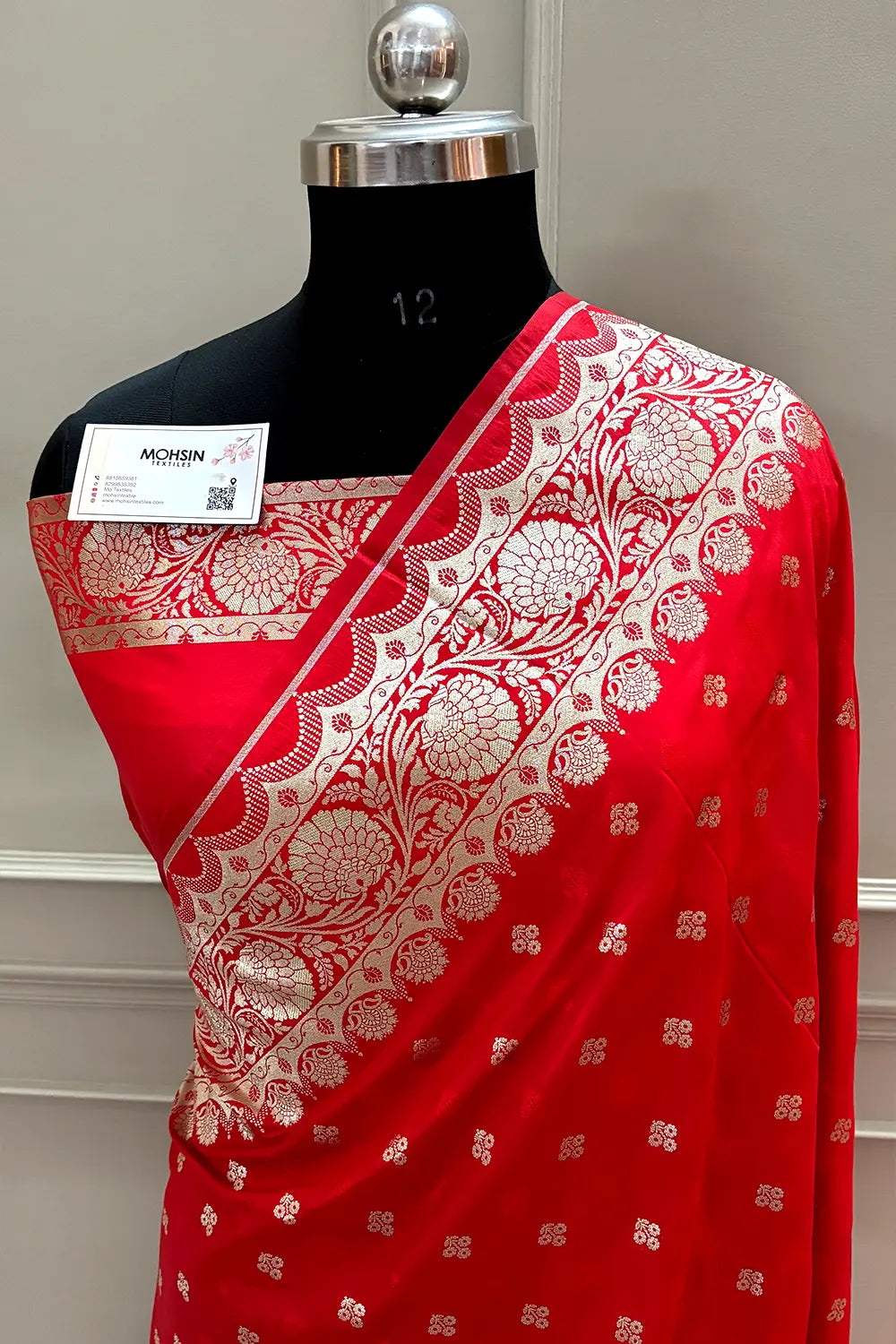 Red Zari Katan Silk Banarasi Saree