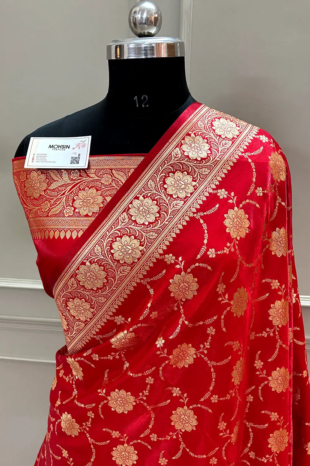Red Zari Katan Silk Banarasi Saree