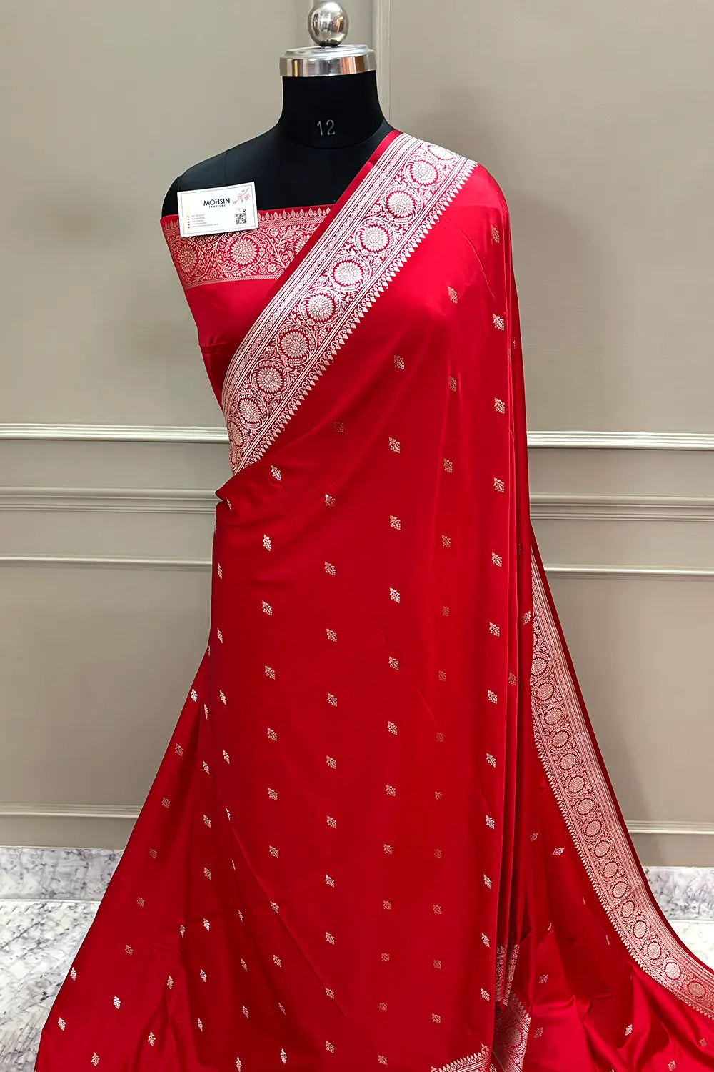 Red Zari Katan Silk Banarasi Saree