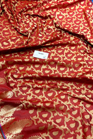 Red Zari Resham Silk Banarasi Saree